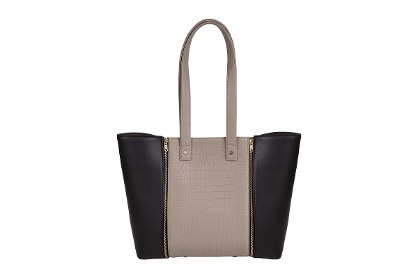 GO TOTE – Sand Croco Core with Cocoa Grain Wings