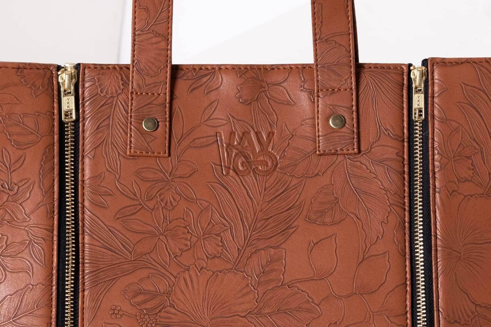 GO TOTE โ Camel Textured Core with Ivory Suede Wings - Image 3