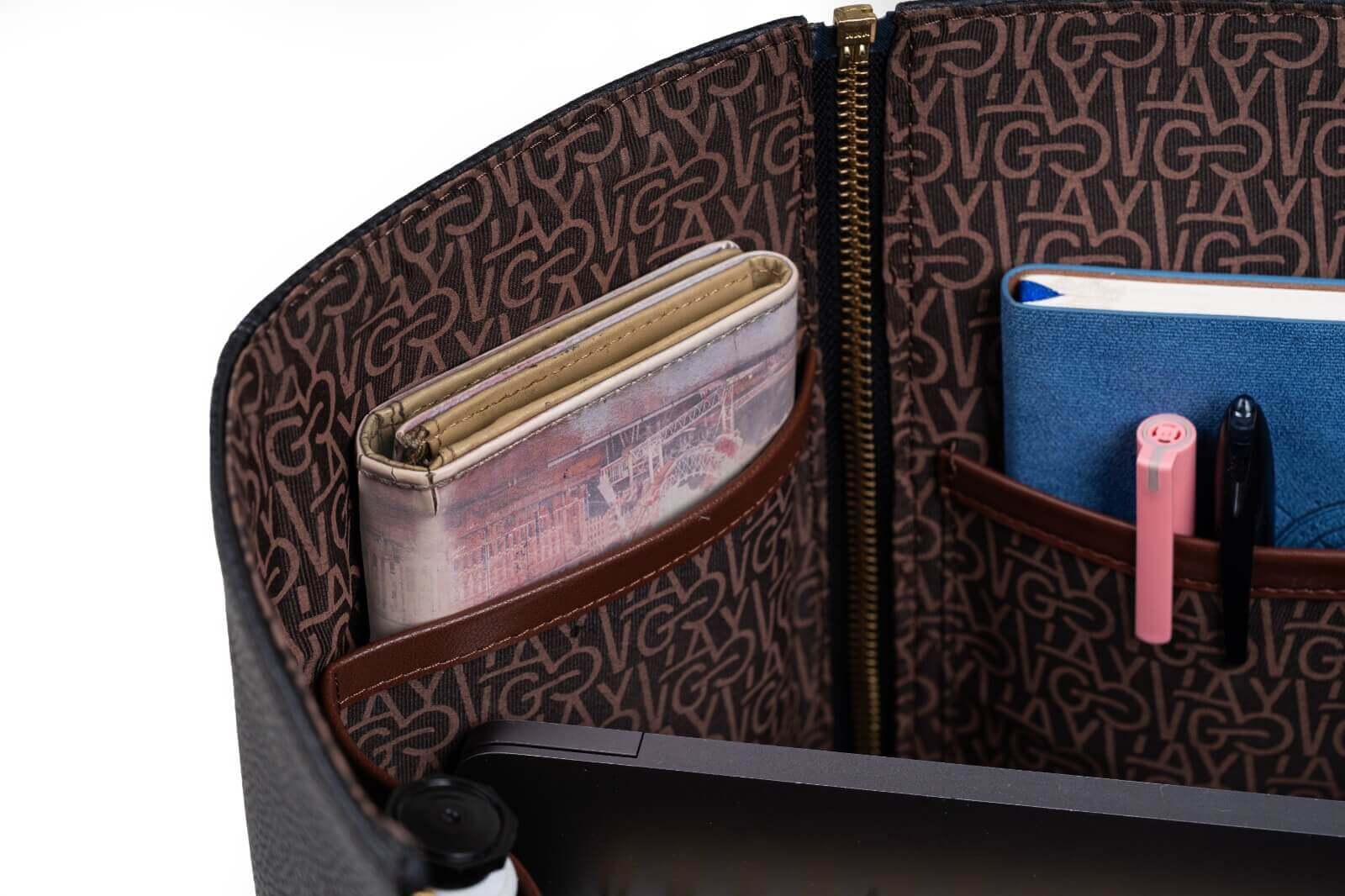 GO TOTE โ Camel Textured Core with Ivory Suede Wings - Image 16